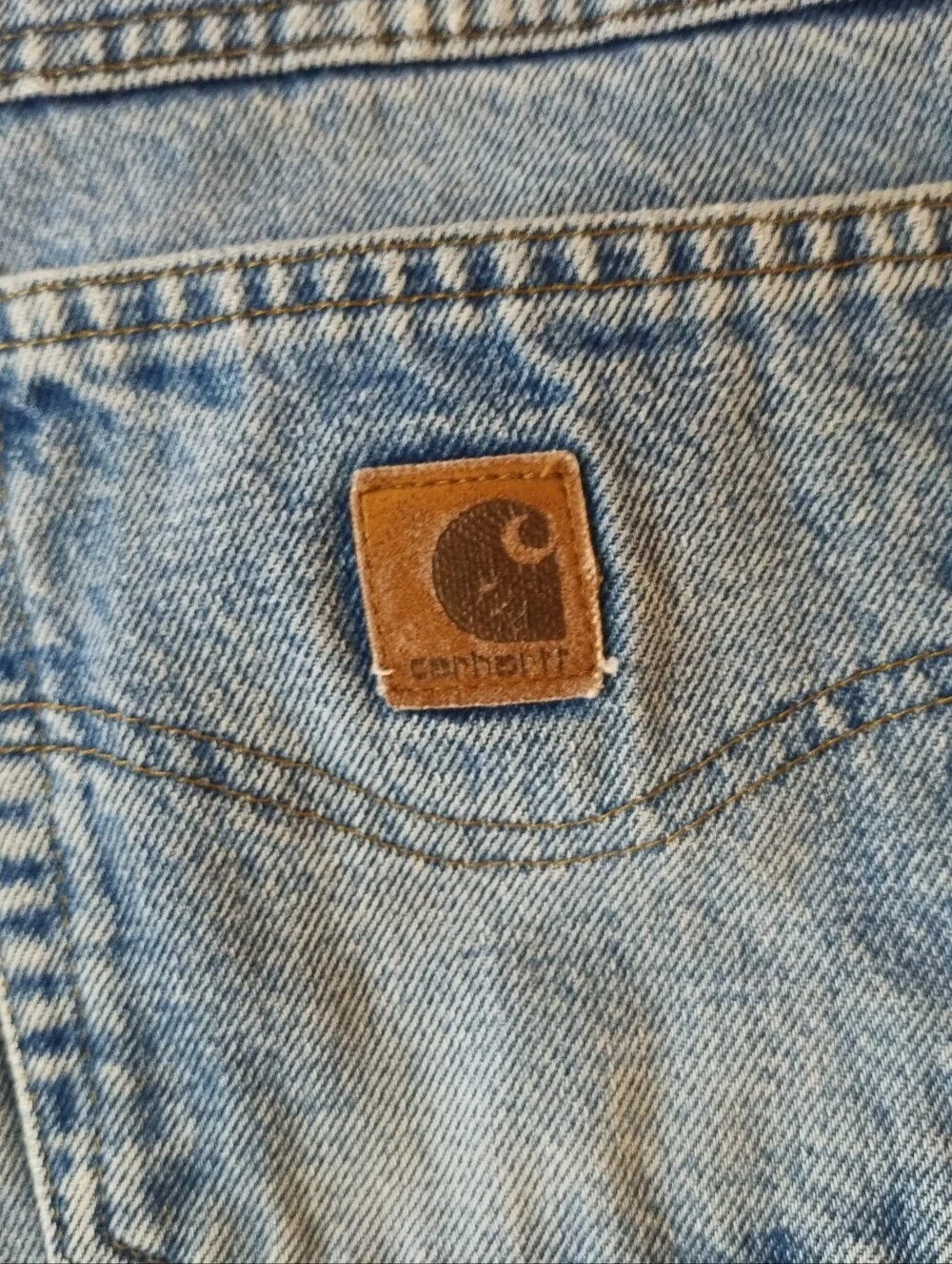Vintage Carhartt Jeans Mens 40x30 Light Wash Loose Fit Straight Denim